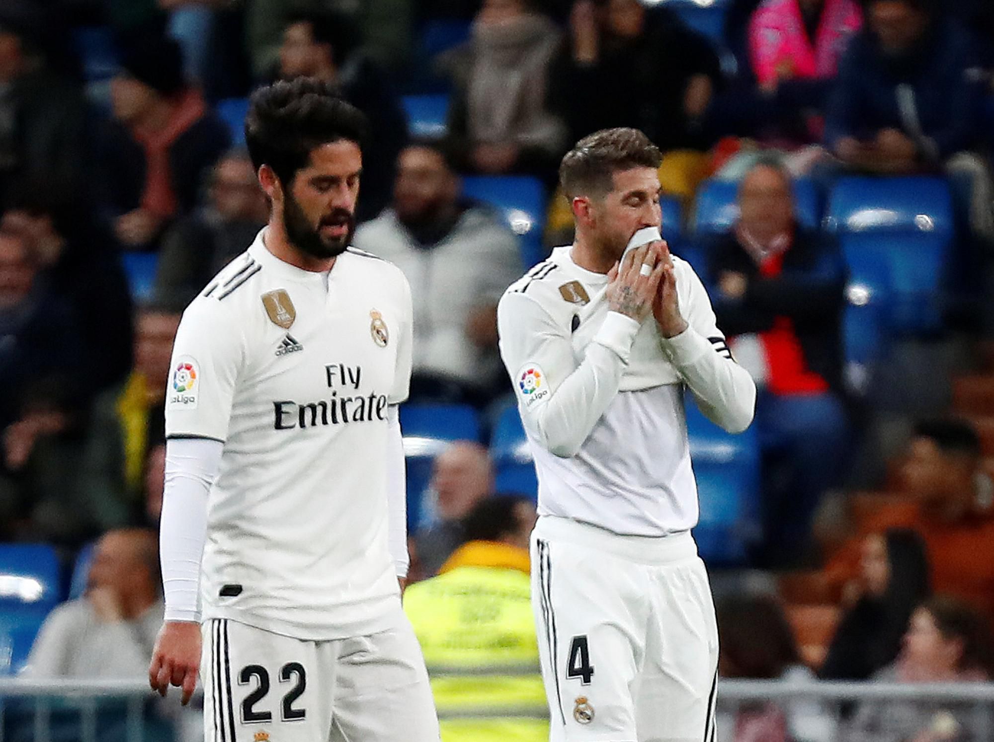 hráči Realu Madrid Isco a Sergio Ramos