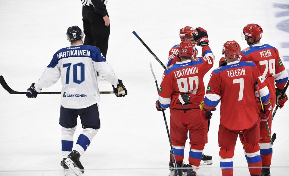 Reprezentanti Ruska v zápase proti Fínsku