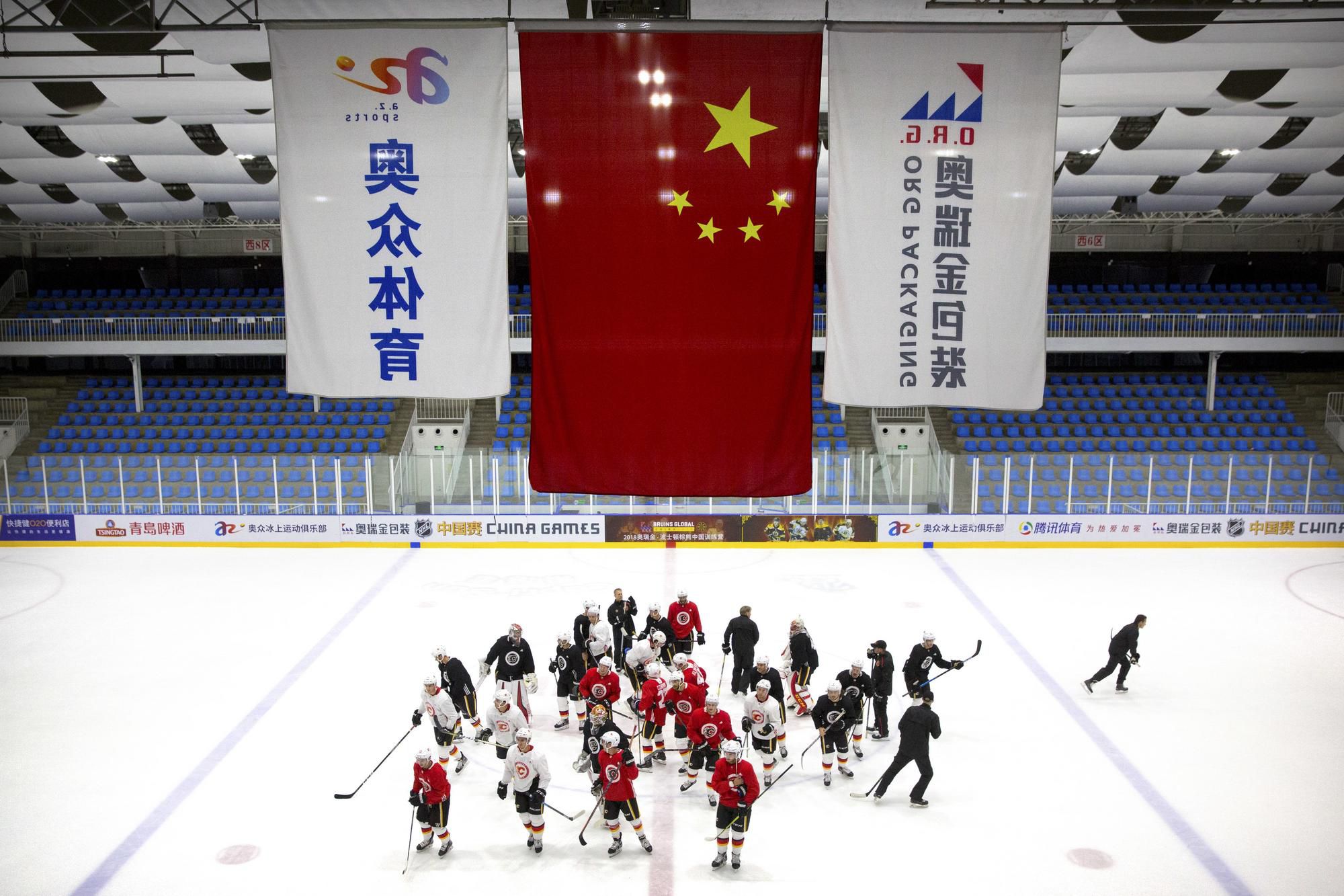 Tréning Calgary Flames v Číne