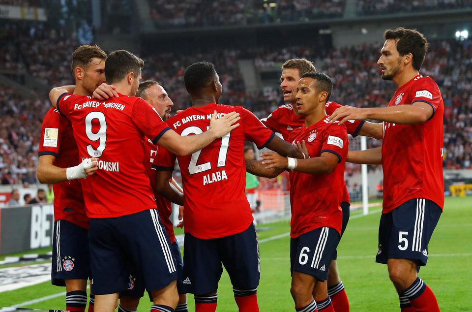 radosť hráčov Bayernu Mníchov