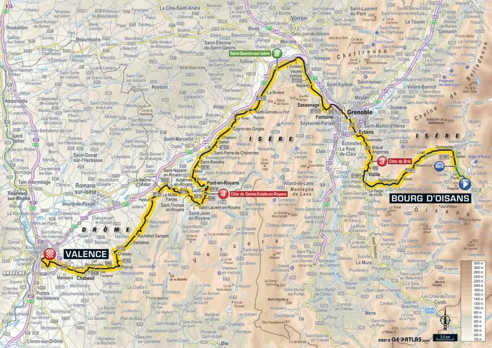 Tour de France 2018 - 13. etapa (mapa trate)