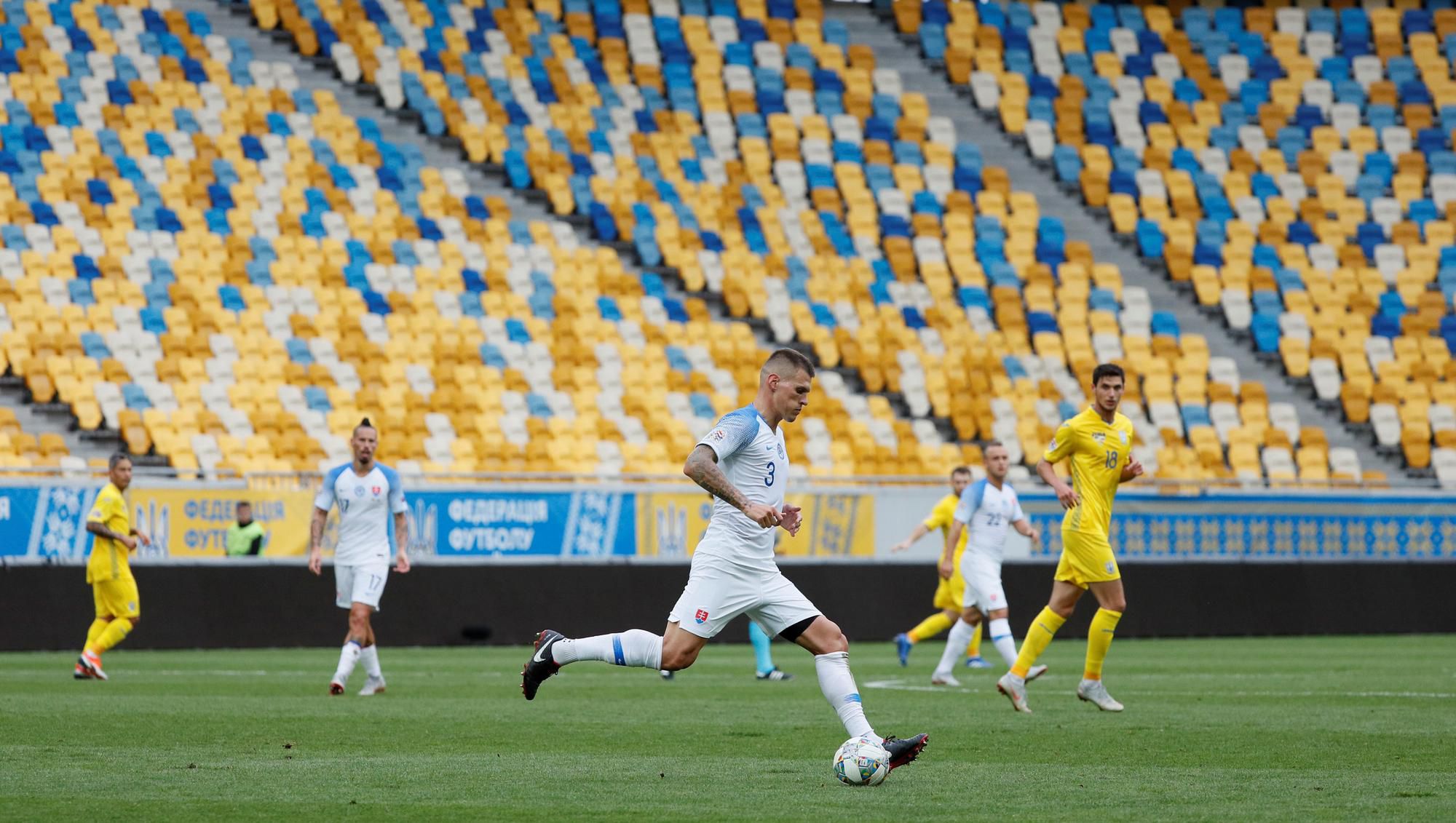 Martin Škrtel počas zápasu Ukrajina - Slovensko