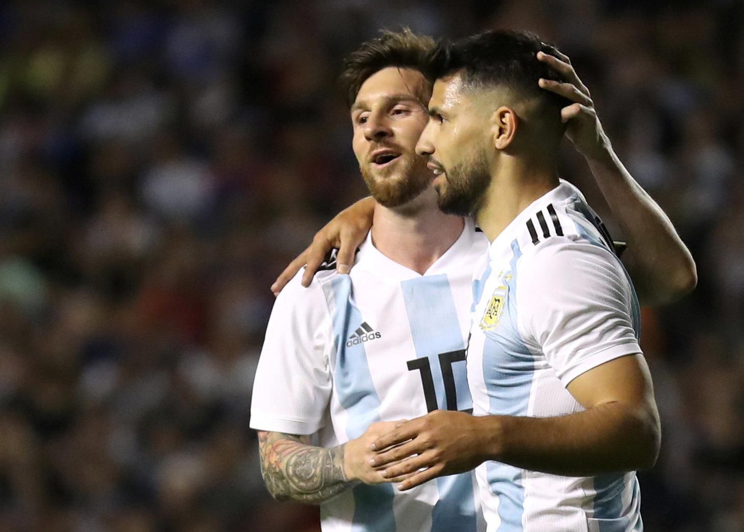 Lionel Messi a Sergio Aguero.