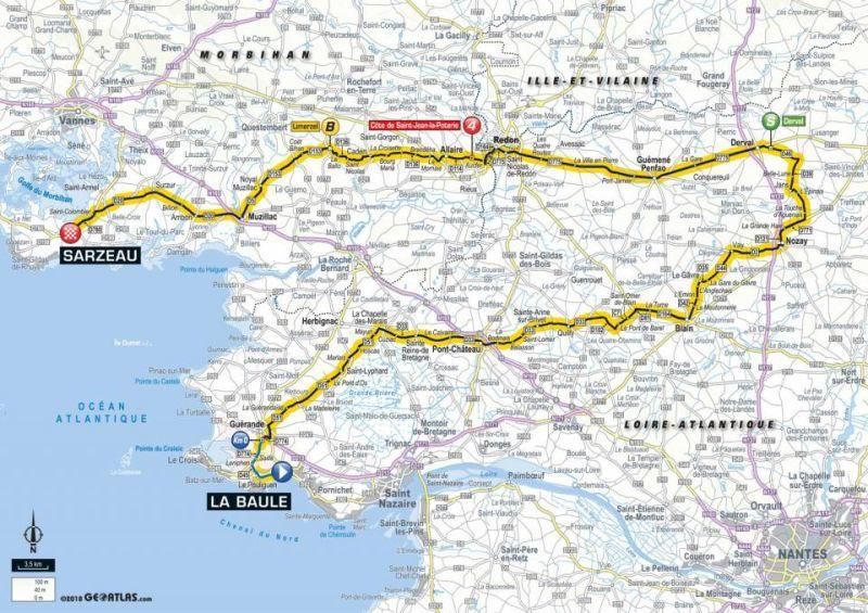 Tour de France 2018 - 4. etapa (mapa trate)