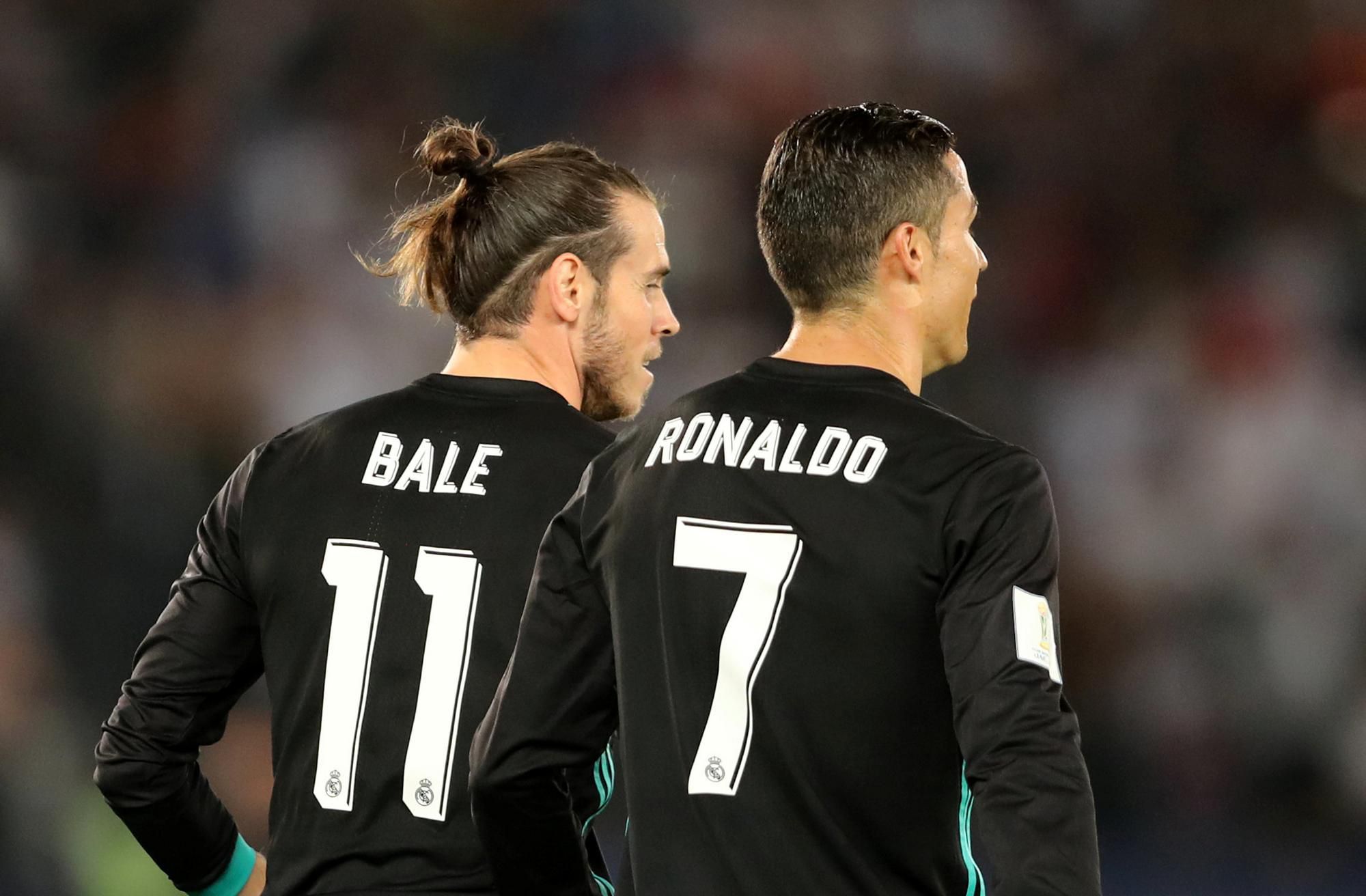 Hráči Realu Madrid Gareth Bale a Cristiano Ronaldo.