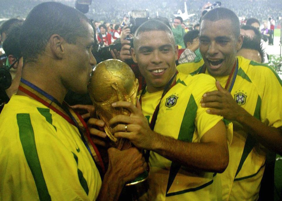 Rivaldo, Ronaldo a Gilberto Silva v roku 2002.