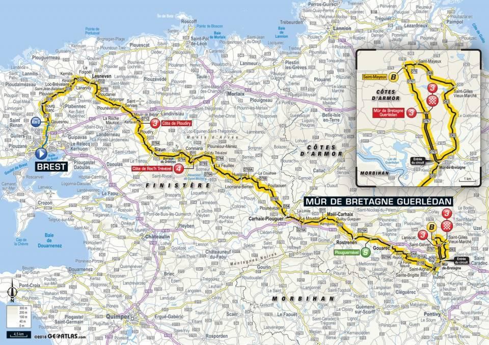 Tour de France 2018 - 6. etapa (mapa trate)
