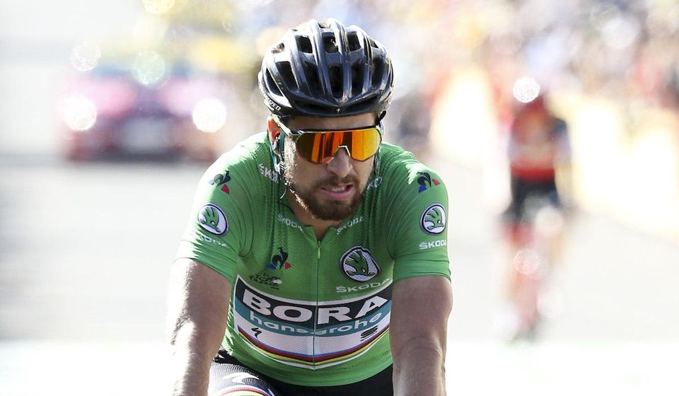 Peter Sagan v zelenom drese na Tour de France 2018.