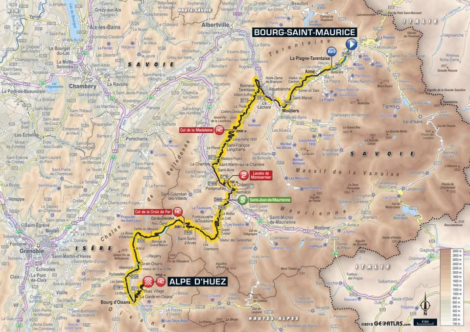 Tour de France 2018 - 12. etapa (mapa trate)