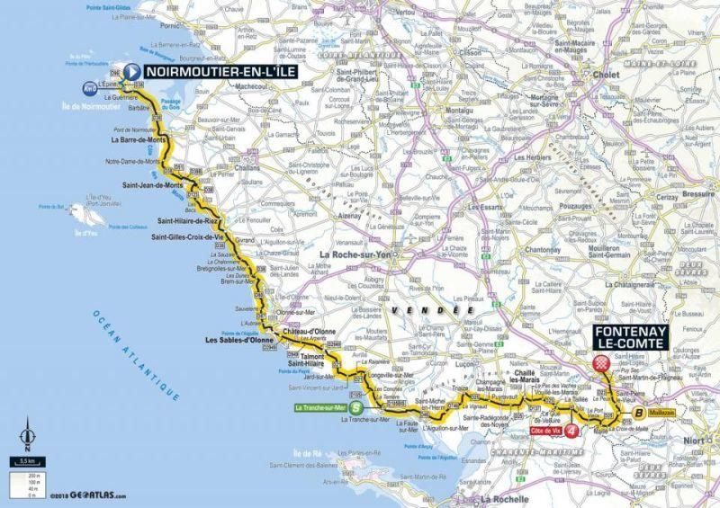 Tour de France 2018 - 1. etapa (mapa trate)