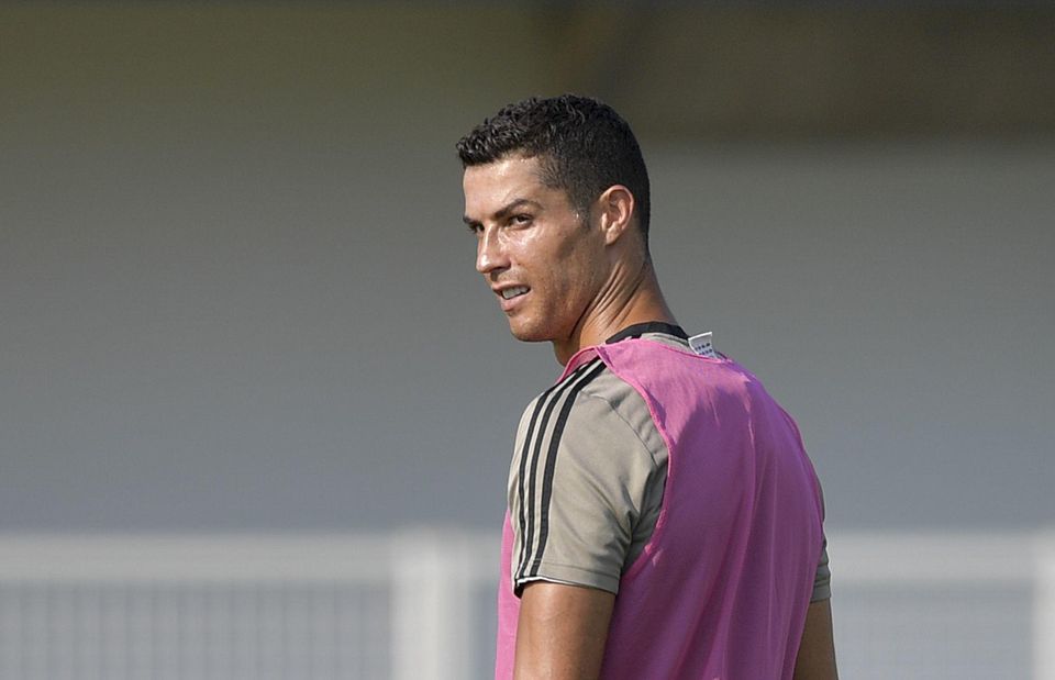 Cristiano Ronaldo na tréningu Juventusu Turín