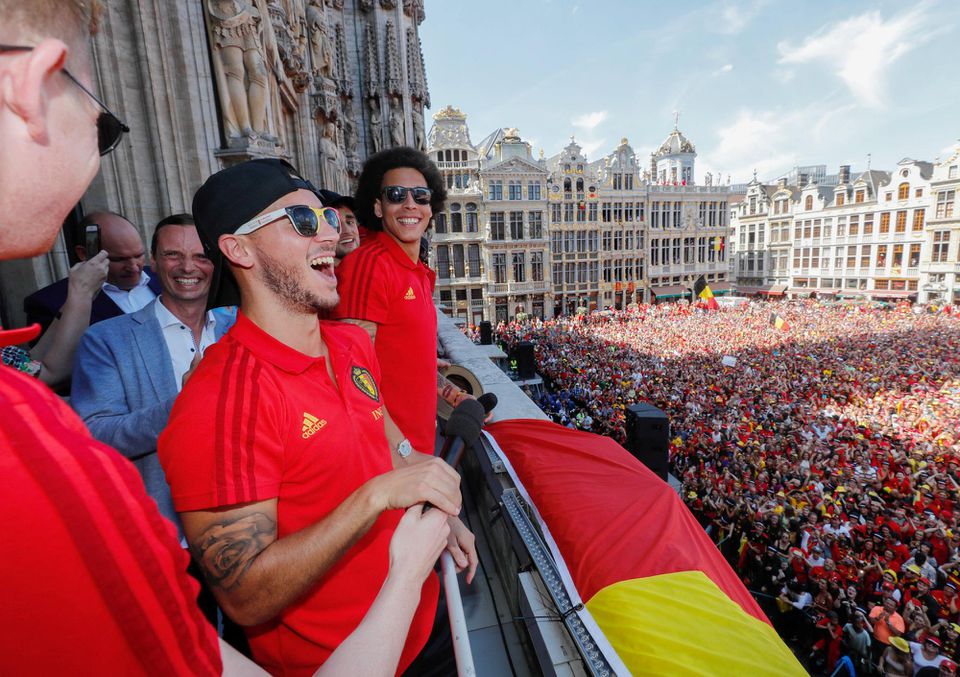 Belgických futbalistov doma vítali tisícky fanúšikov.