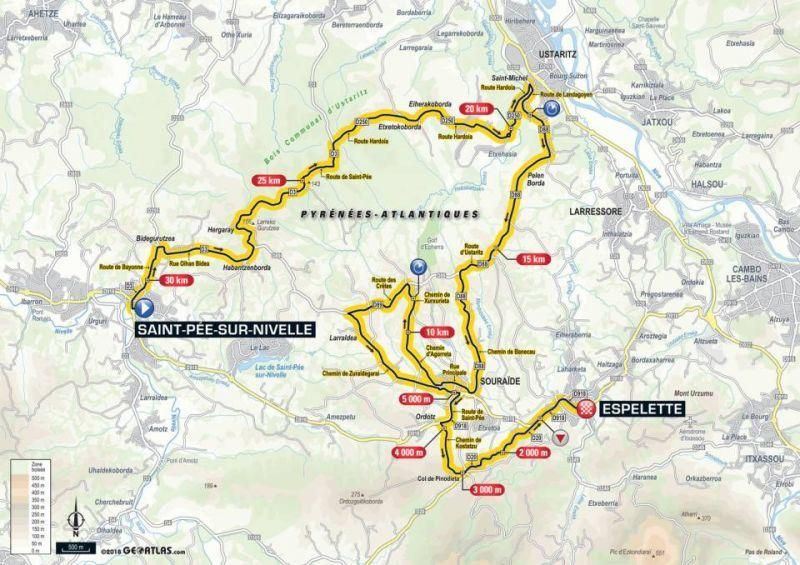 Tour de France 2018 - 20. etapa (mapa trate)