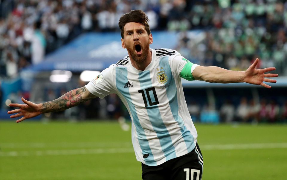 Lionel Messi v drese Argentíny na MS 2018