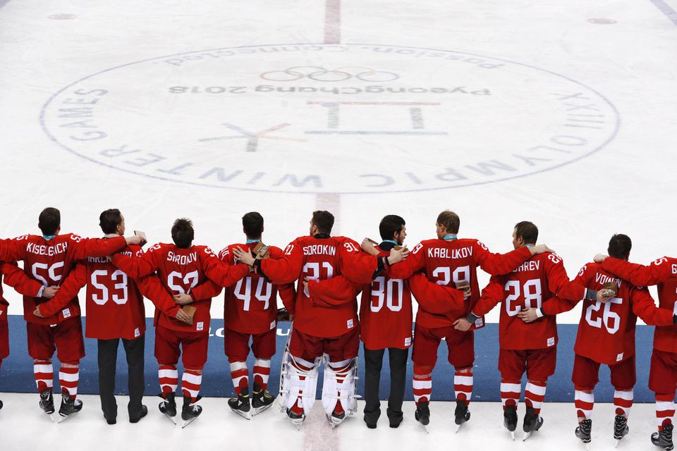 Hokejisti z tímu Olympijskí športovci z Ruska.