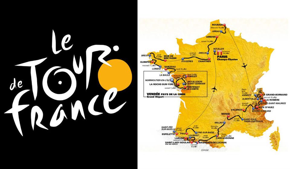 Tour de France 2018 (logo a mapa).