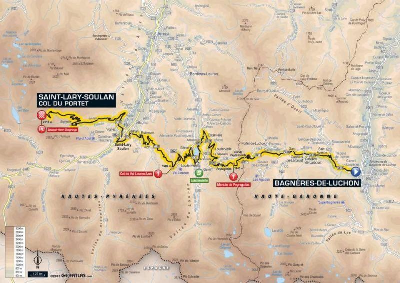 Tour de France 2018 - 17. etapa (mapa trate)