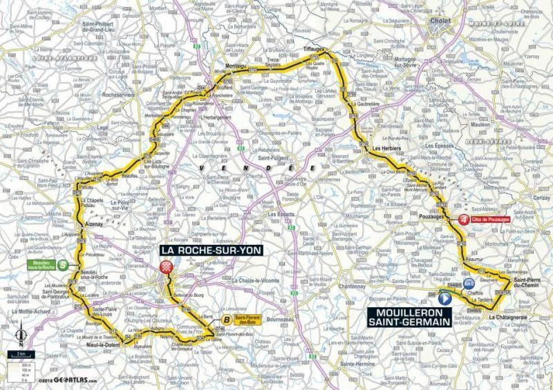 Tour de France 2018 - 2. etapa (mapa trate)