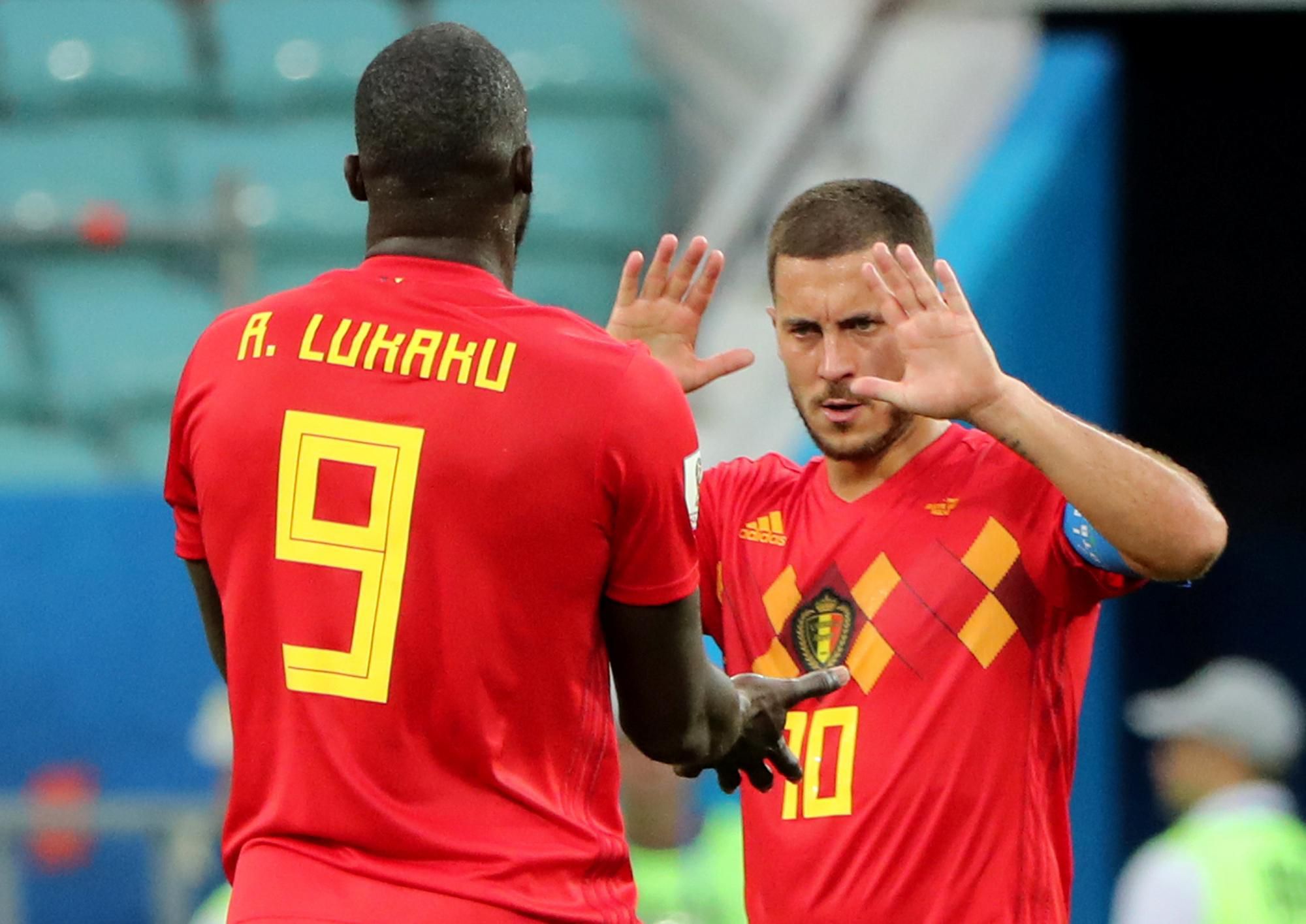 Eden Hazard a Romelu Lukaku.