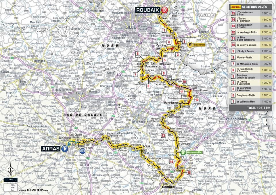 Tour de France 2018 - 9. etapa (mapa trate)
