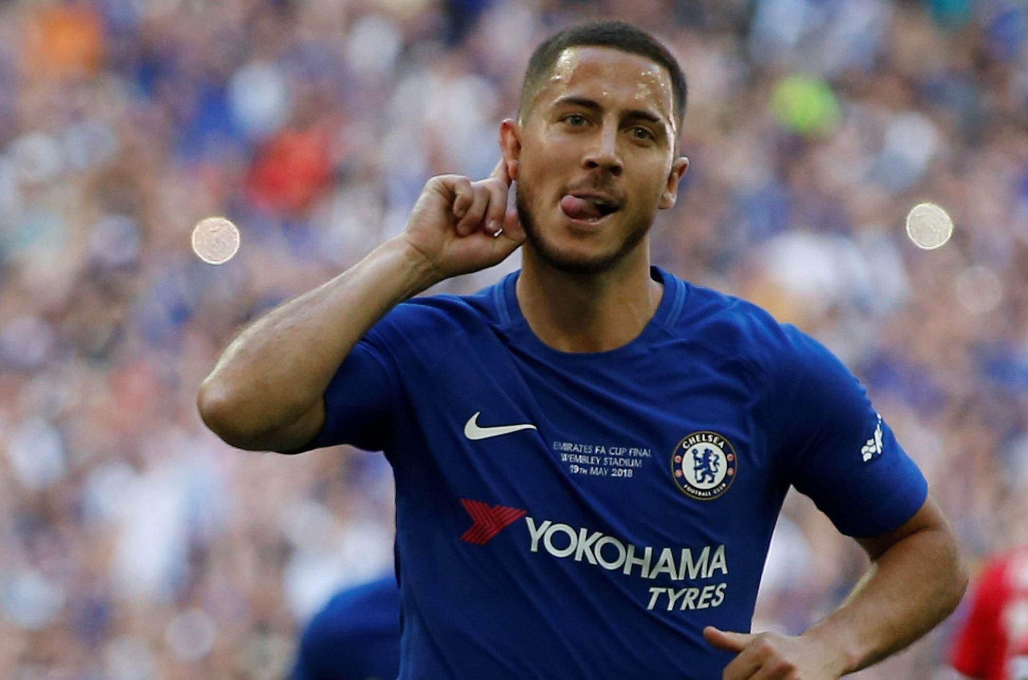 Eden Hazard sa teší z gólu v drese Chelsea FC