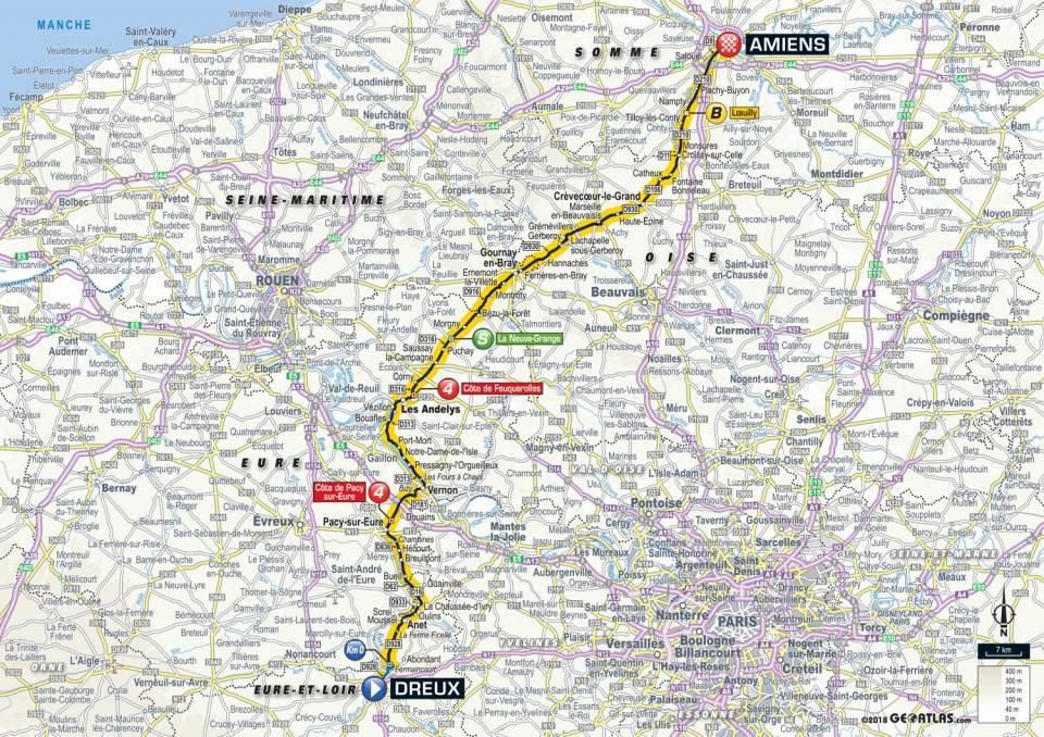Tour de France 2018 - 8. etapa (mapa trate)