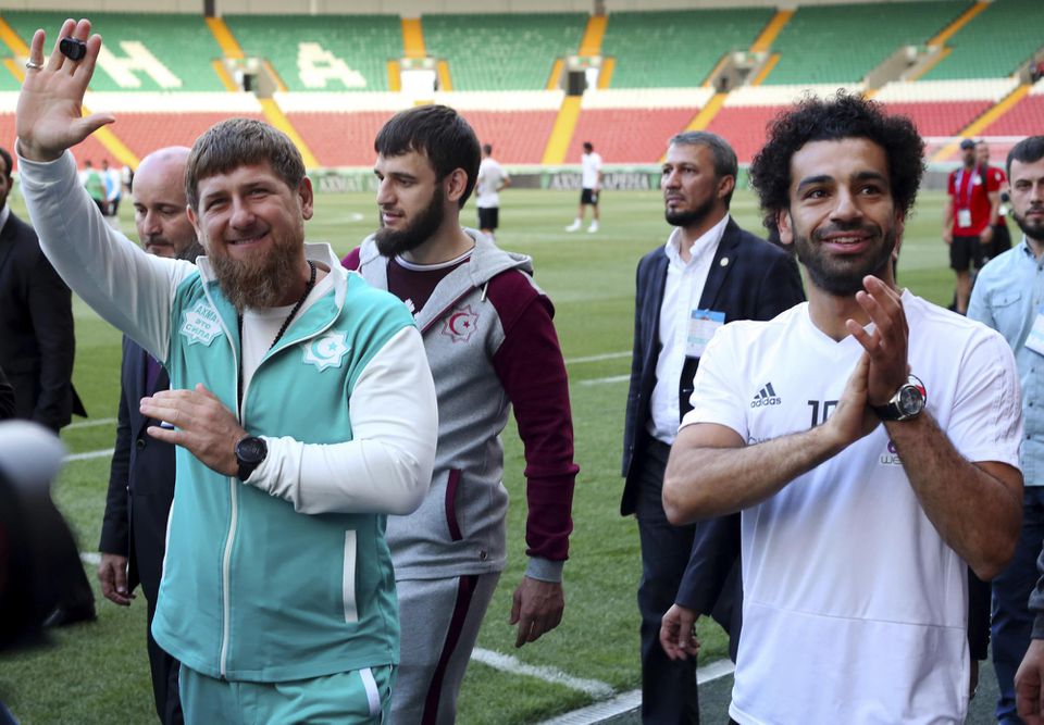 Mohammed Salah (vpravo) a čečenský vodca Ramzan Kadyrov