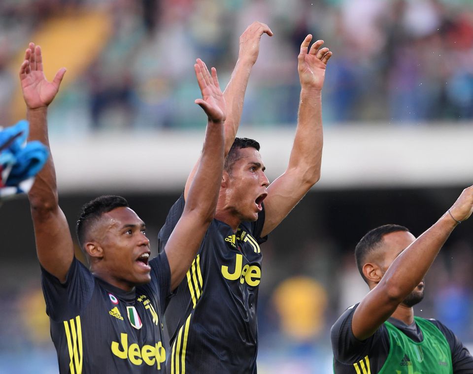 Cristiano Ronaldo so spoluhráčmi z Juventusu