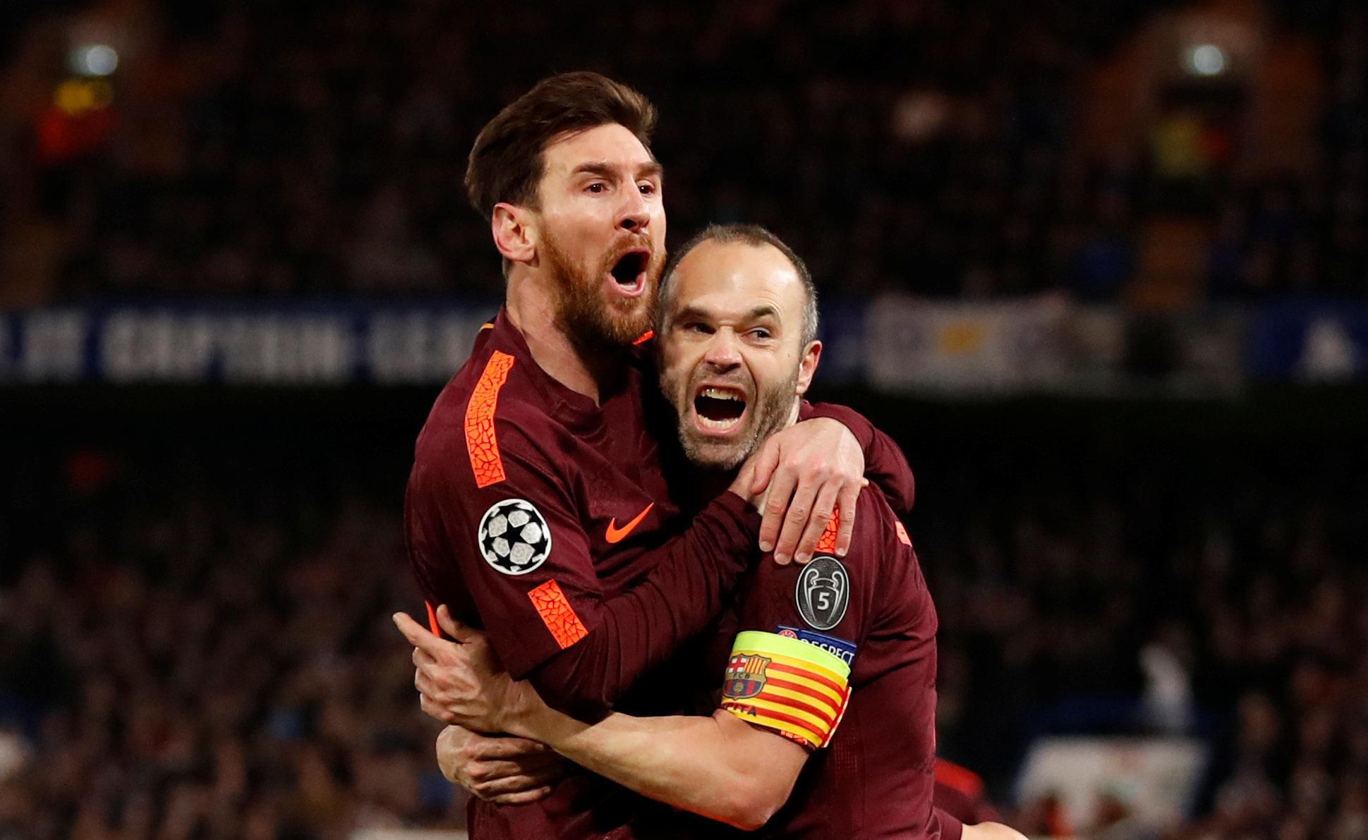 Lionel Messi a Andres Iniesta