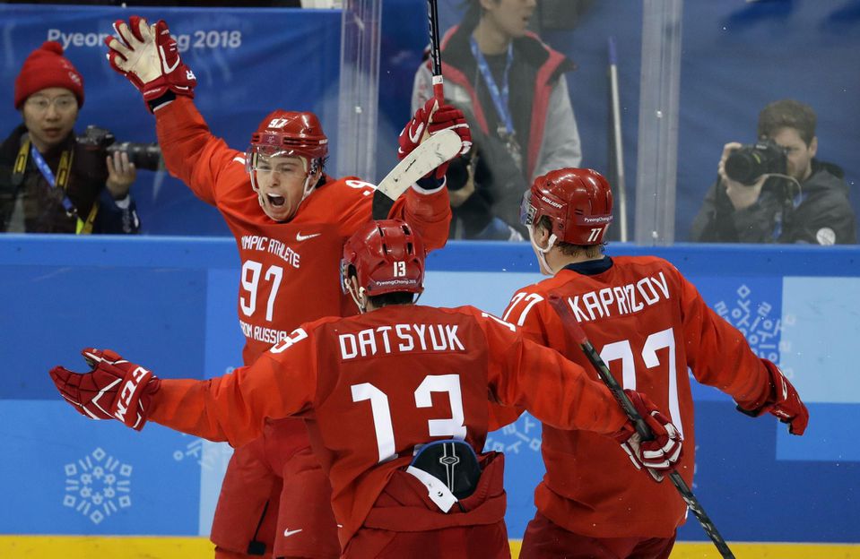 radosť ruských hokejistov
