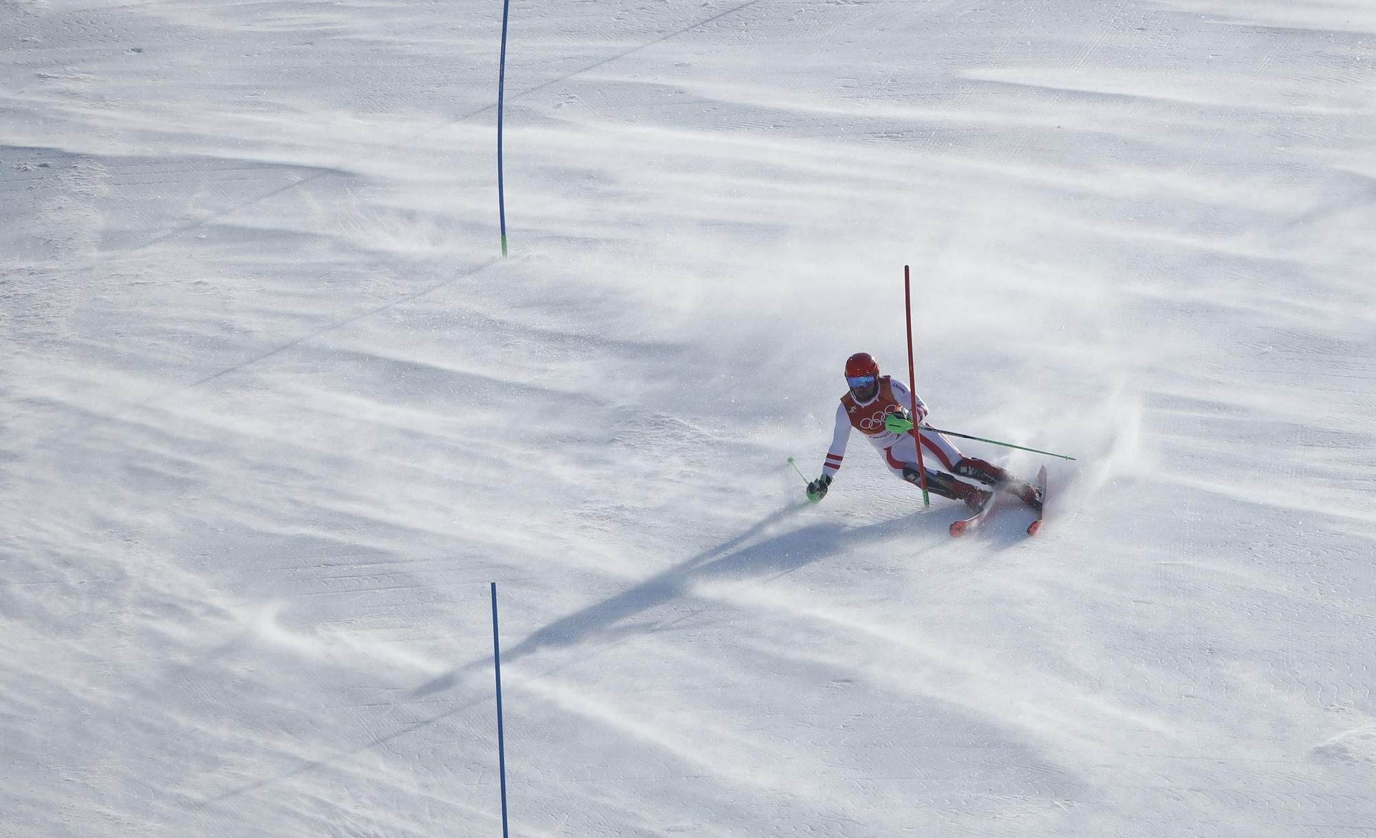 Marcel Hirscher v superkombinácii na ZOH 2018 v Pjongčangu