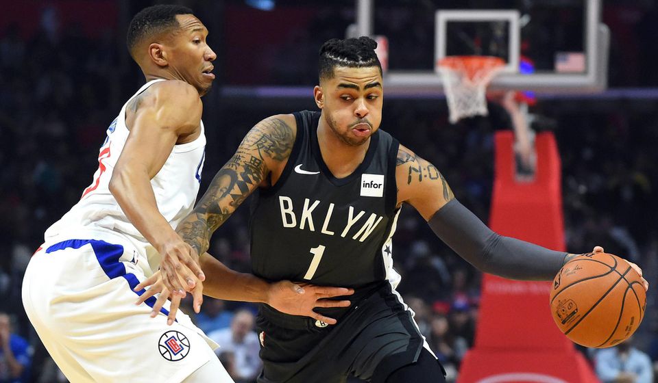 D'Angelo Russell (Brooklyn Nets) a Wesley Johnson (Los Angeles Clippers).