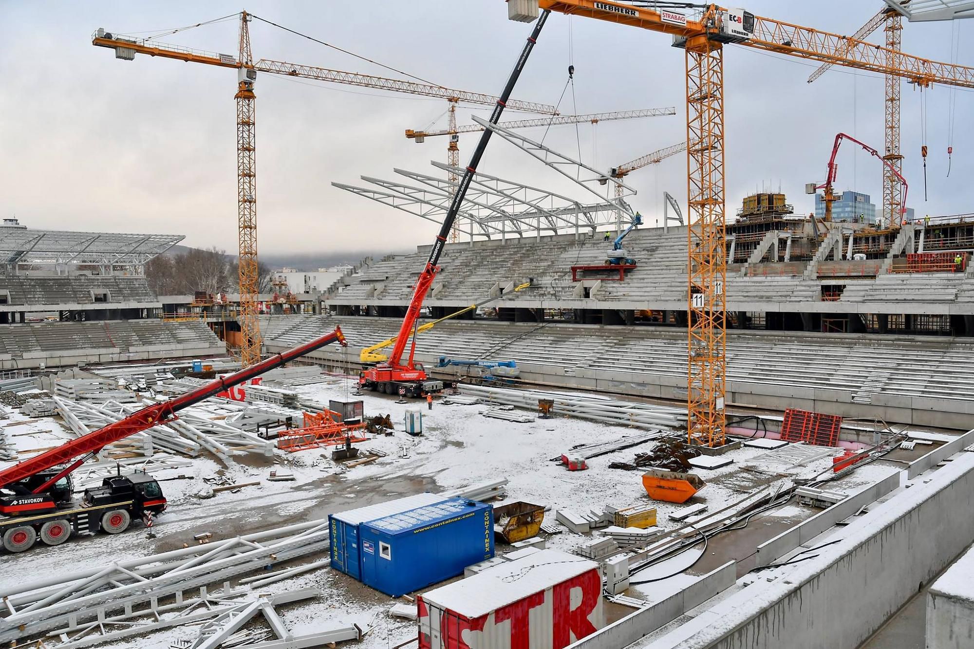 Tehelné pole v januári 2018.