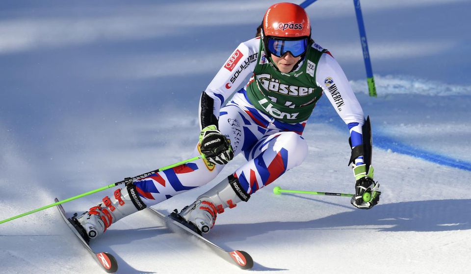 Petra Vlhová počas slalomu Svetového pohára v Lienzi.
