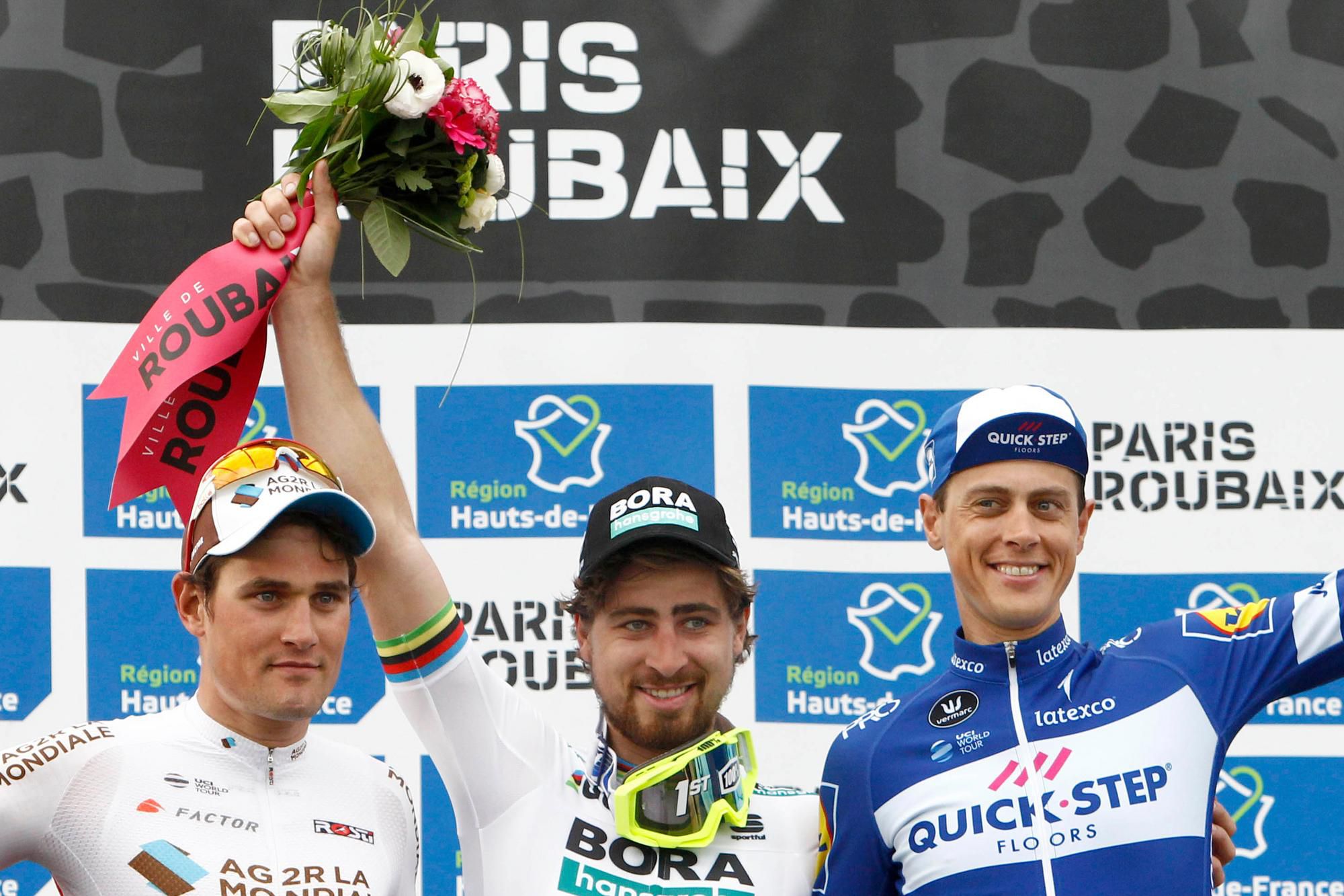 Silvan Dillier, Peter Sagan a Niki Terpstra na Paríž - Roubaix