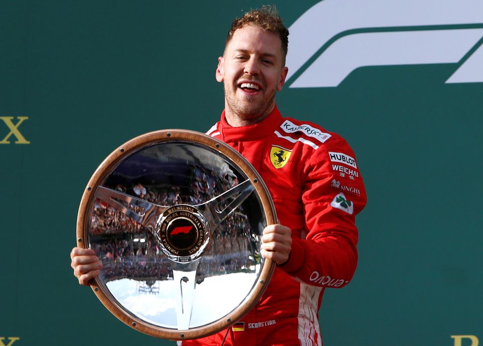 Sebastian Vettel oslavuje titul z VC Austrálie.