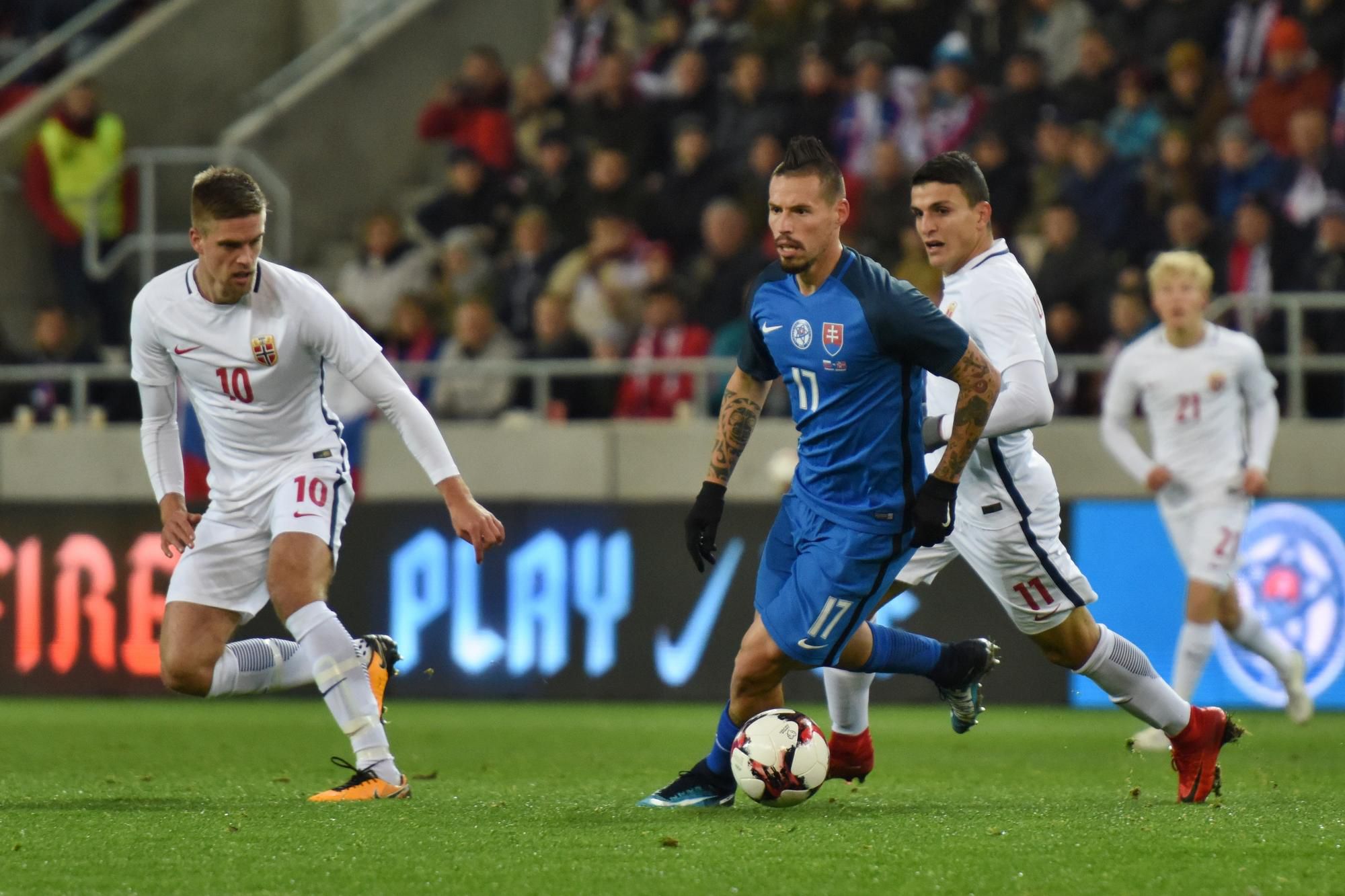 Slovensko - Nórsko (Markus Henriksen, Marek Hamšík, Mohamed Elyounussi)