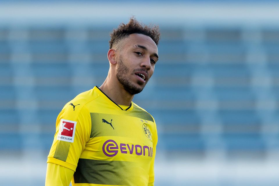 Pierre-Emerick Aubameyang v drese Borussie Dortmund
