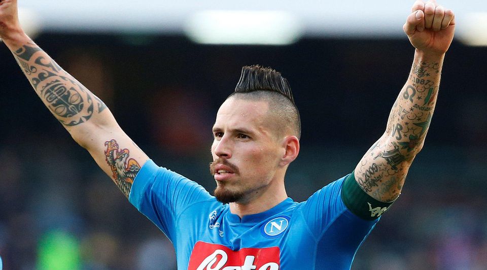 Marek Hamšík oslavuje výhru SSC Neapol