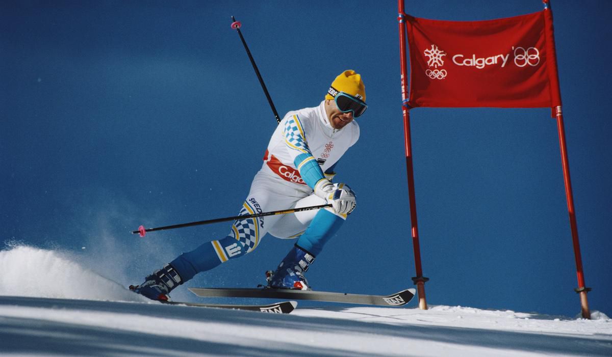 Ingemar Stenmark na olympiáde v Calgary 1988.