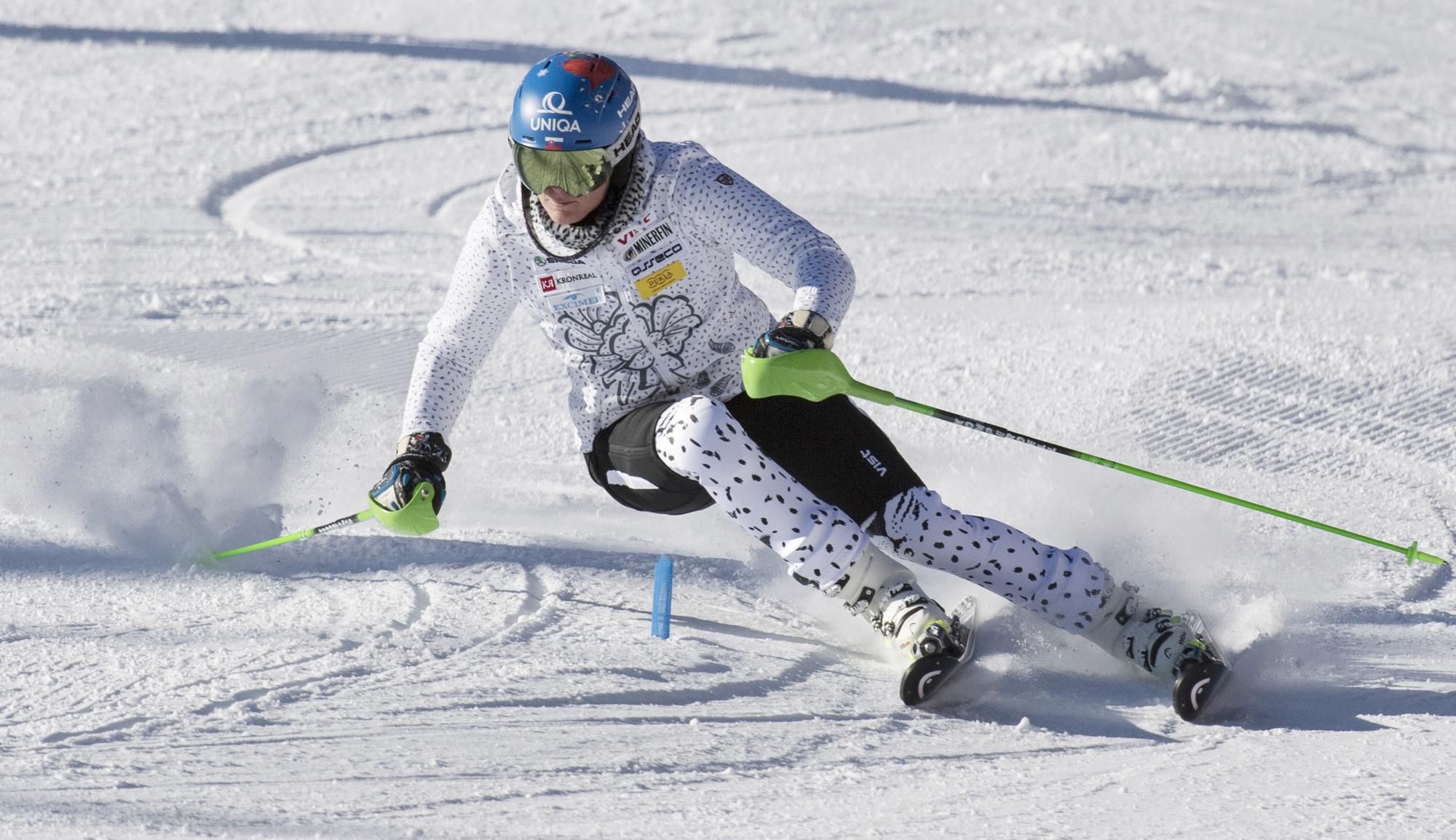 slovenská lyžiarka Veronika Velez-Zuzulová počas tréning
