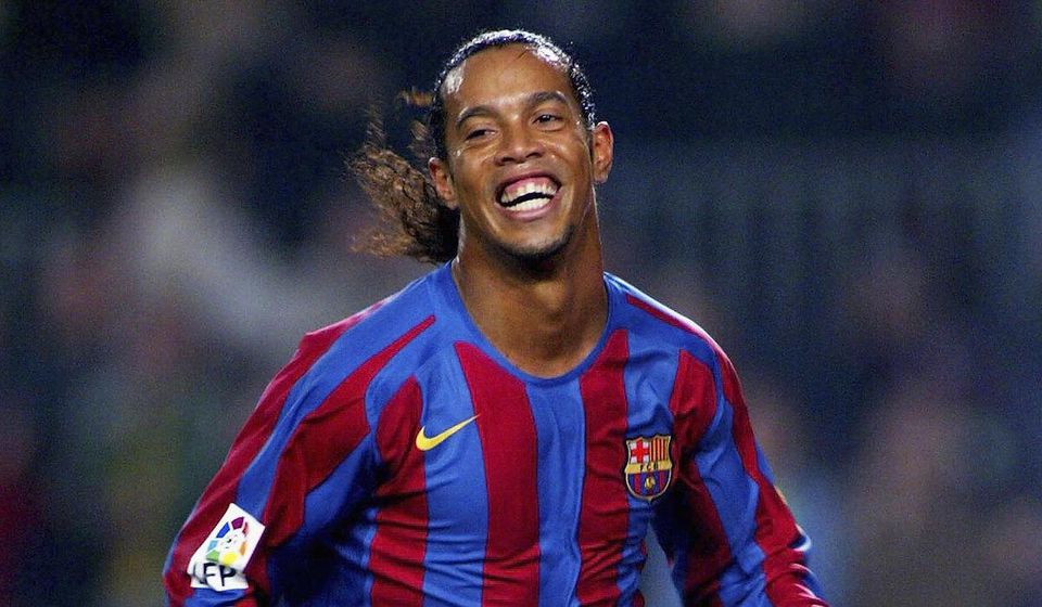 Ronaldinho so svojím typickým úsmevom (FC Barcelona)
