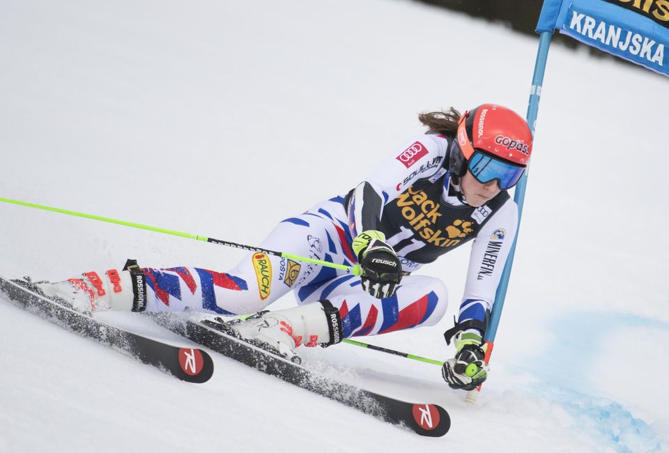 Petra Vlhová v obrovskom slalomu v Kranjskej Gore.