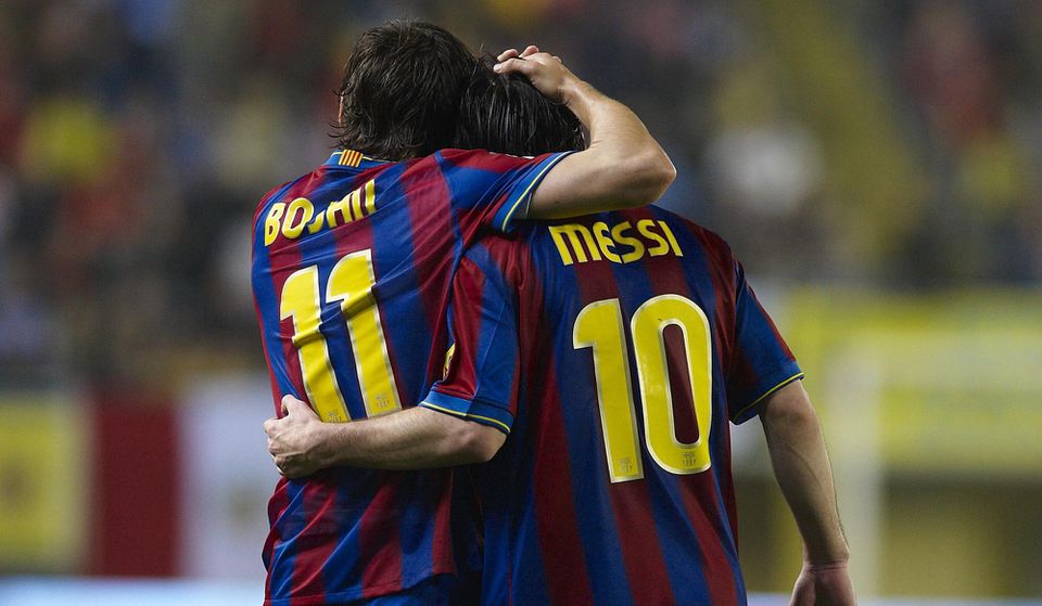 Bojan Krkič a Lionel Messi z FC Barcelona