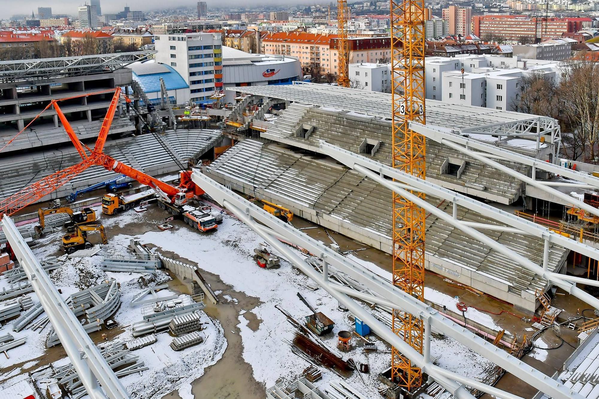 Tehelné pole v januári 2018.