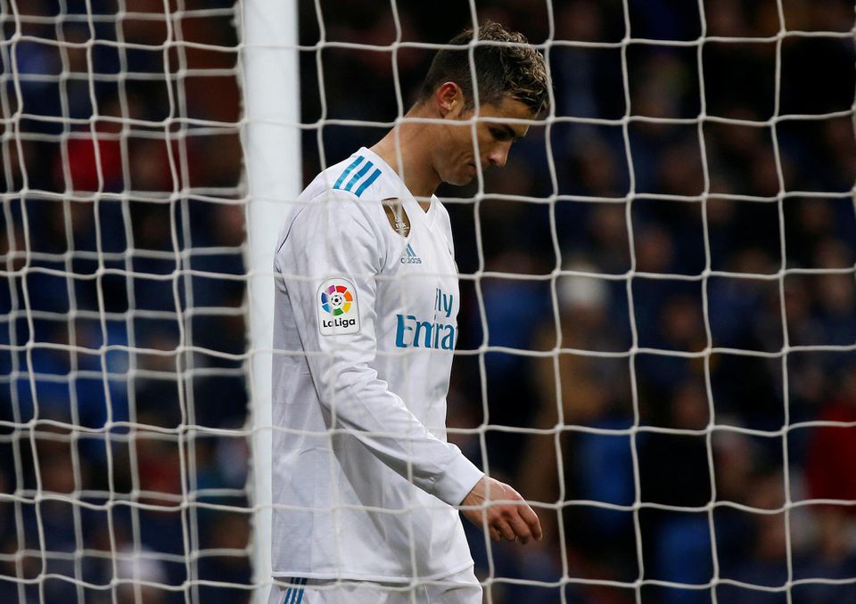 Smutný Cristiano Ronaldo.