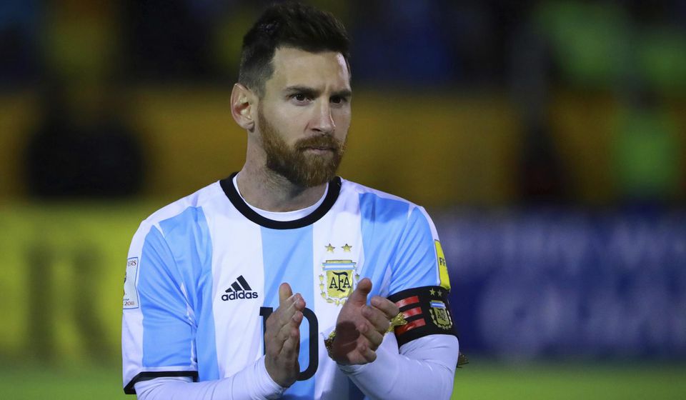 Lionel Messi v národnom drese Argentíny.