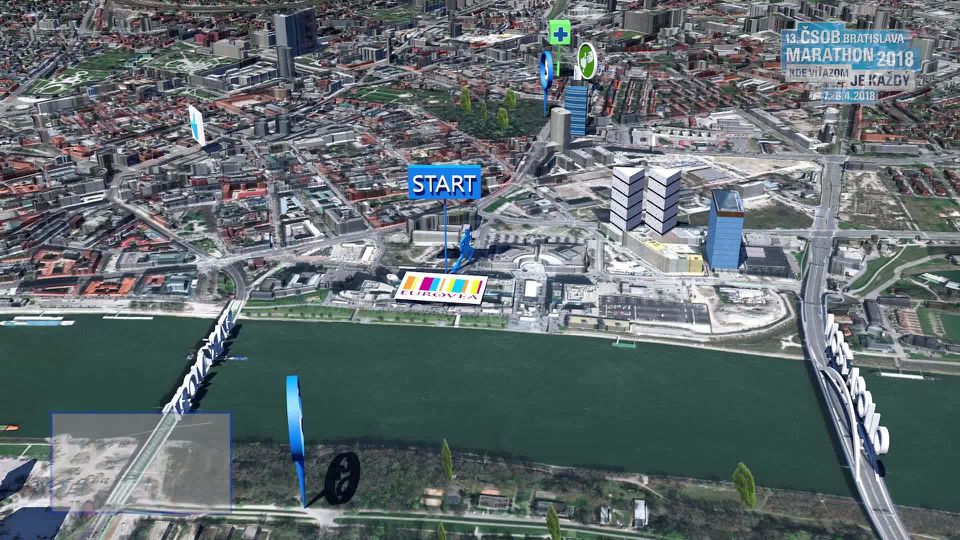 VIDEO: 3D mapa maratónu (42,2 km) a polmaratónu (21,1 km)