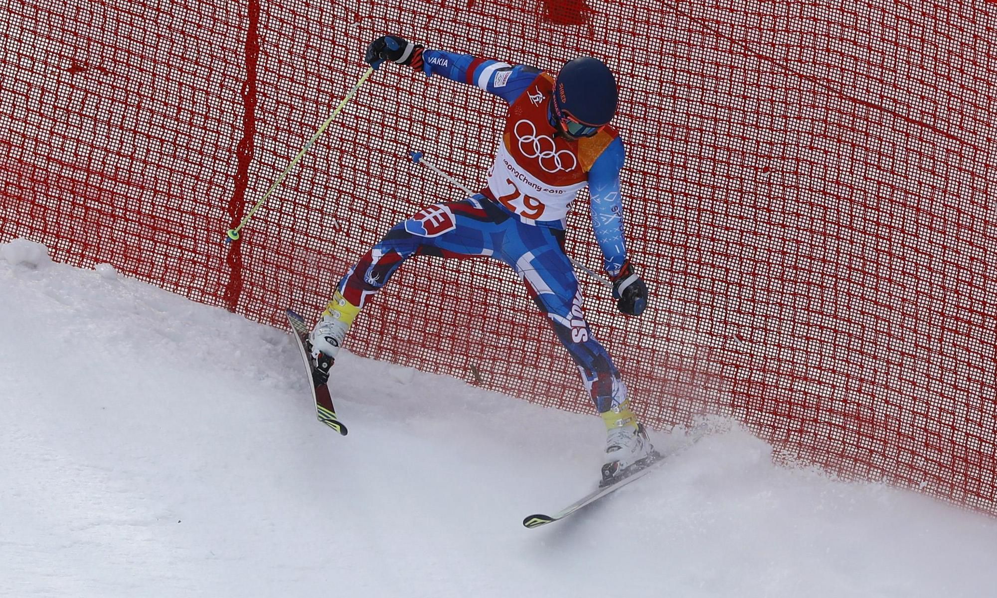Andreas Žampa išiel druhé kolo obrovského slalomu naplno, bohužiaľ, ho nedokončil.