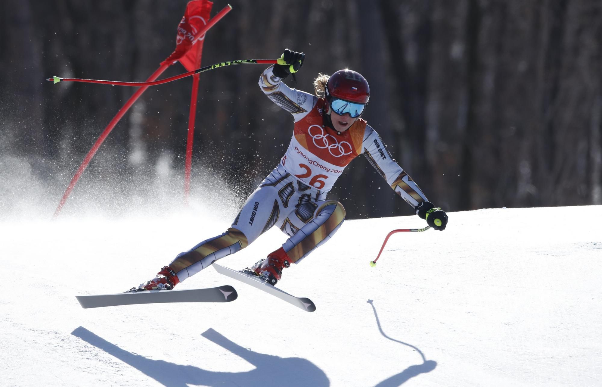 Ester Ledecká si vyjazdila v Super-G zlato.